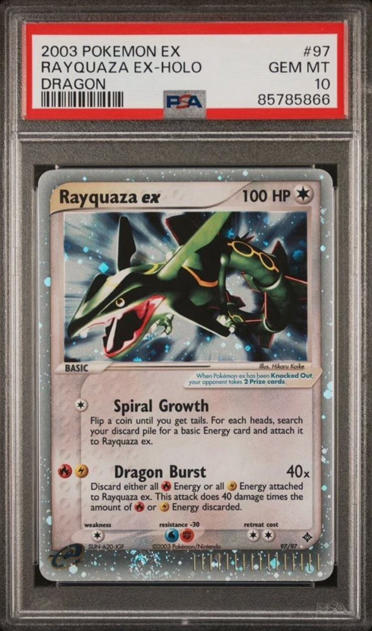 GRADED RAYQUAZA POKÉMON CARD! GRADED POKÉMON CARDS! GREAT GIFT!